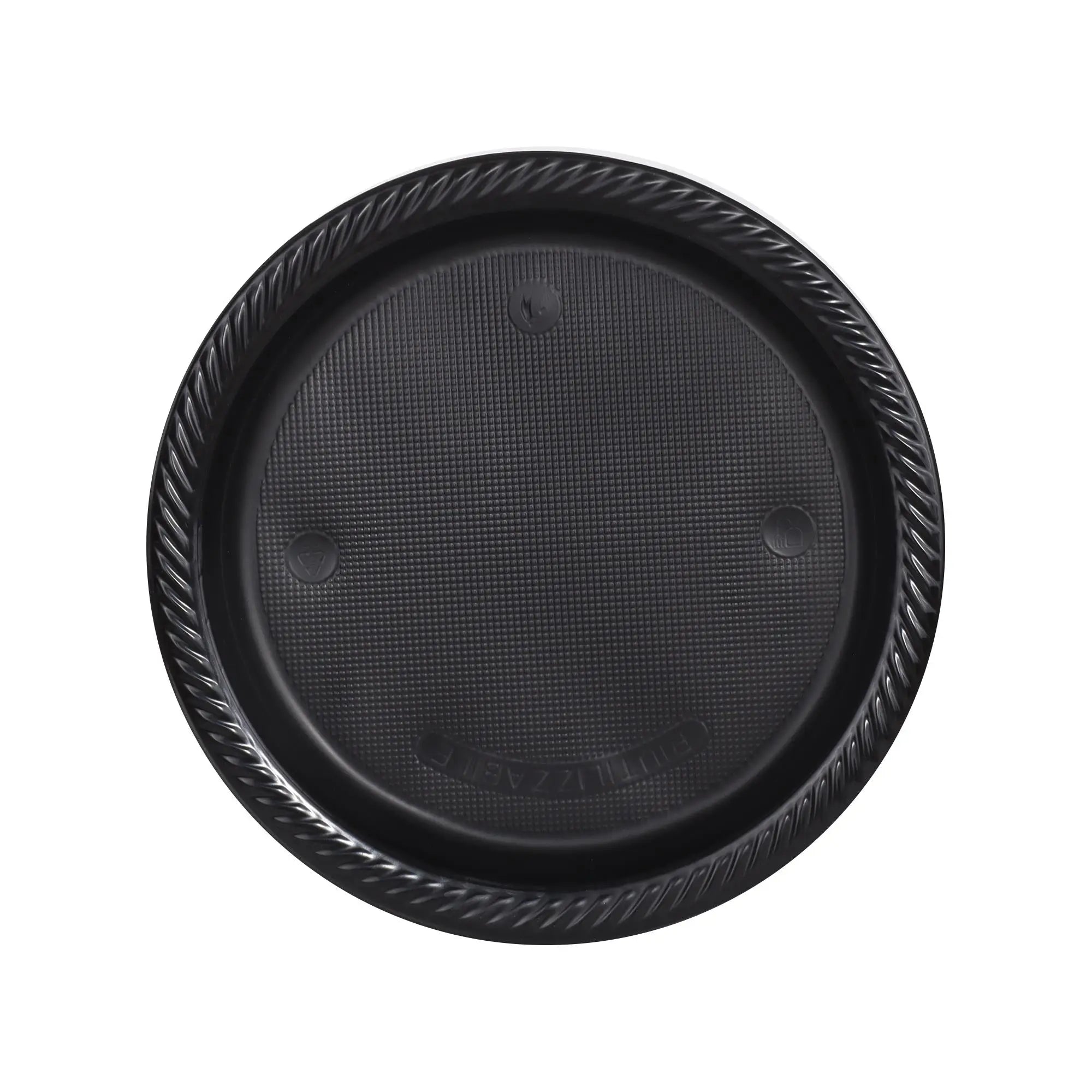 Lüks Plastik Tabak Siyah 22 cm - 25 Adet