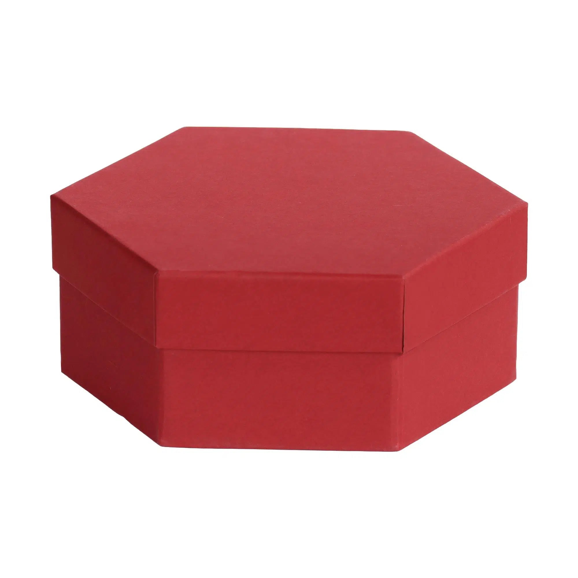 Altıgen 2 Katlı Mukavva Kutu (Bordo)