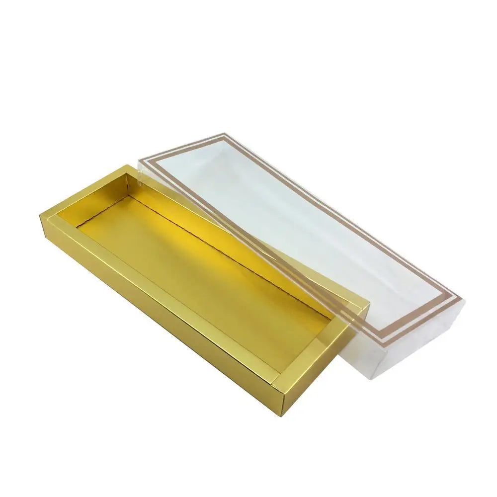 Asetat Kapaklı Gold Kutu 12x29,5x2,5 cm
