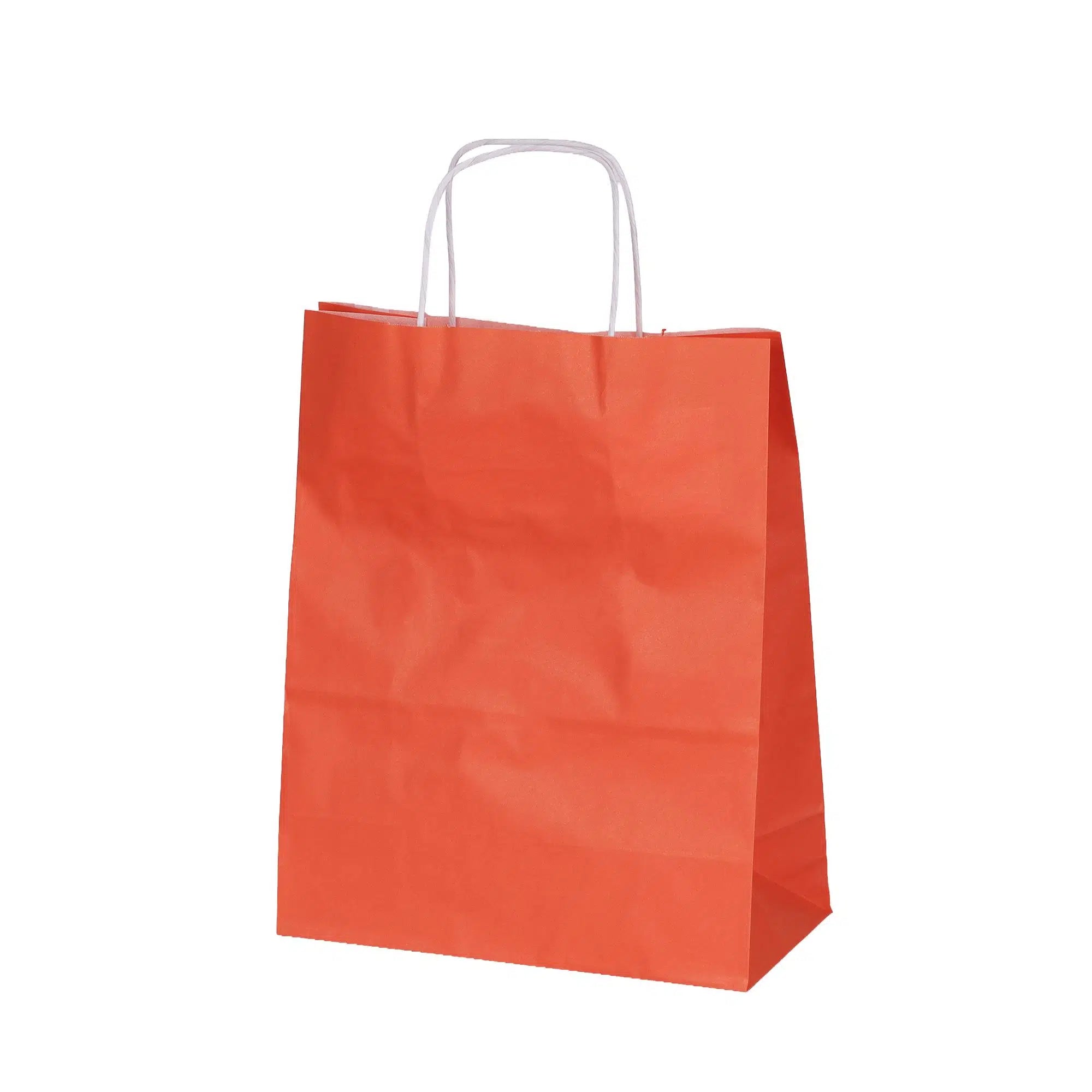 Burgu Saplı Turuncu Kağıt Çanta 25x12x31 cm - 25 Adet