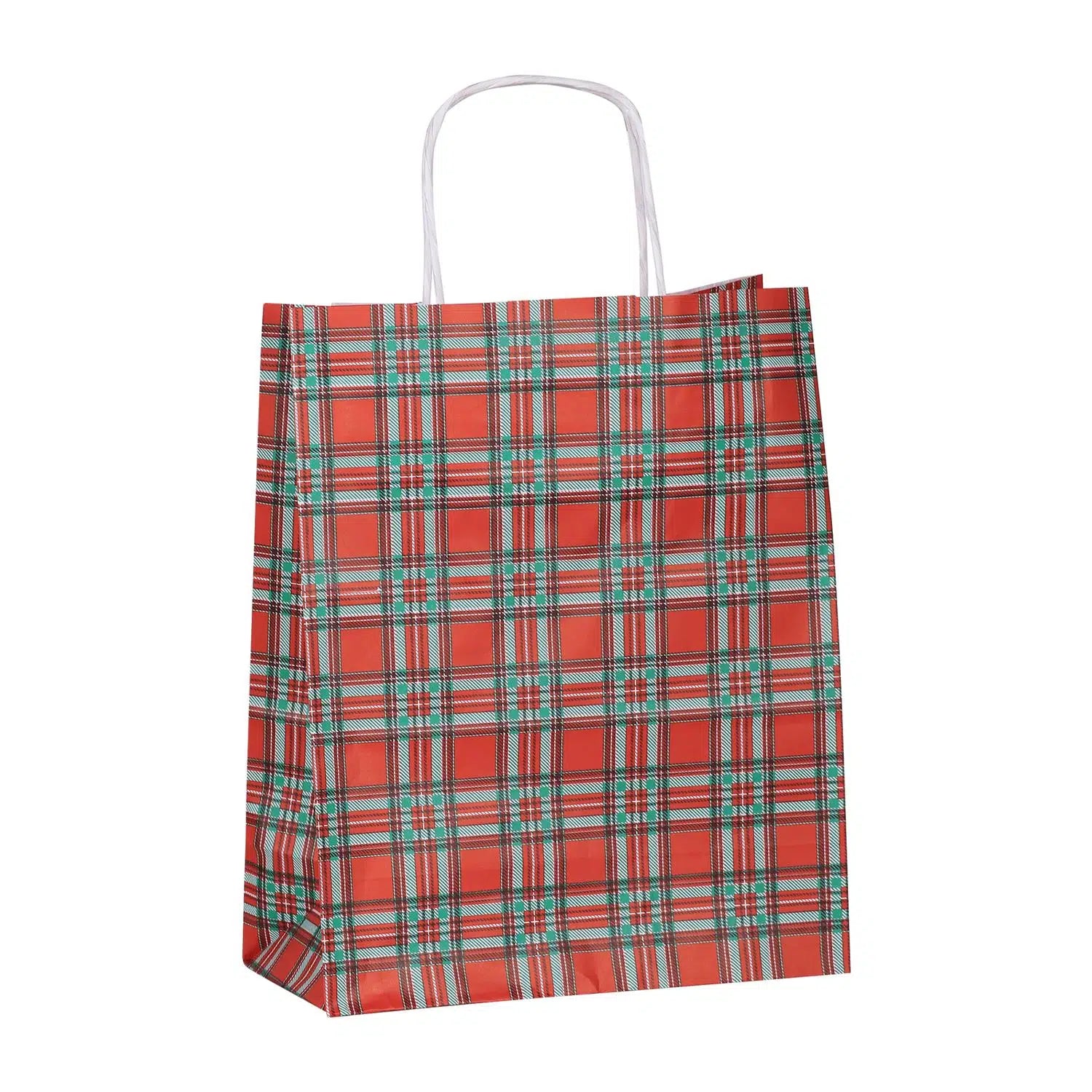 Burgu Saplı (Yılbaşı Temalı 2) Kağıt Çanta 25x12x31 cm - 25 Adet