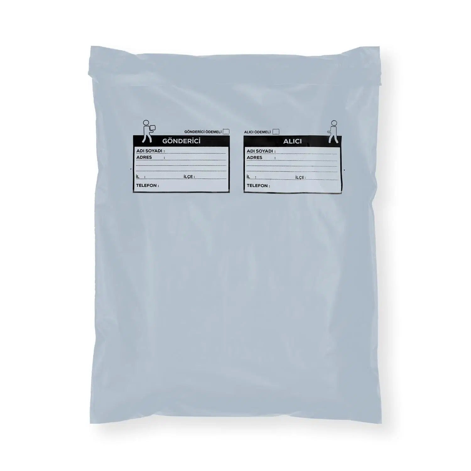 Cepsiz Gri Kargo Poşeti 45x55+4 cm - 100 Adet