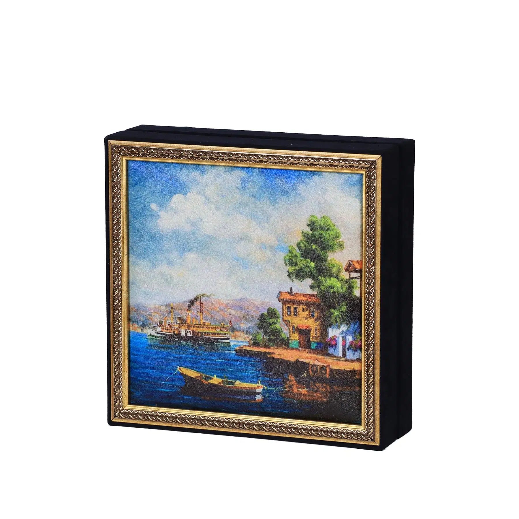 Eski İstanbul Tablo Çikolata Kutusu Takımı 25 Bölmeli 25x25 cm