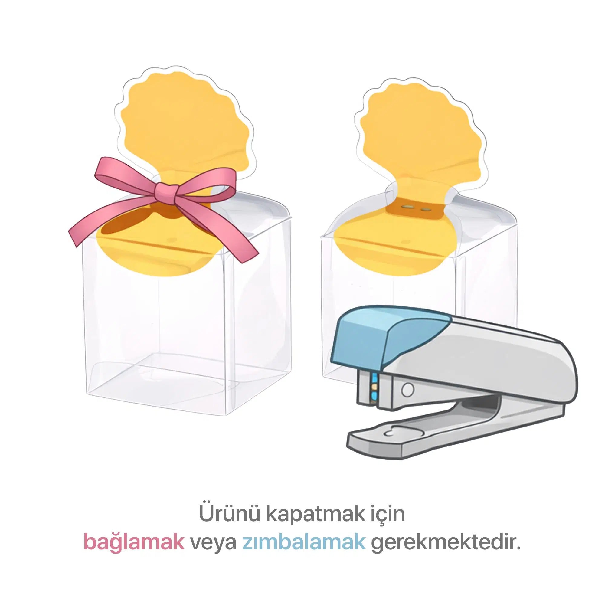 Gold-Şeffaf Asetat Kutu No.1 - 25 Adet