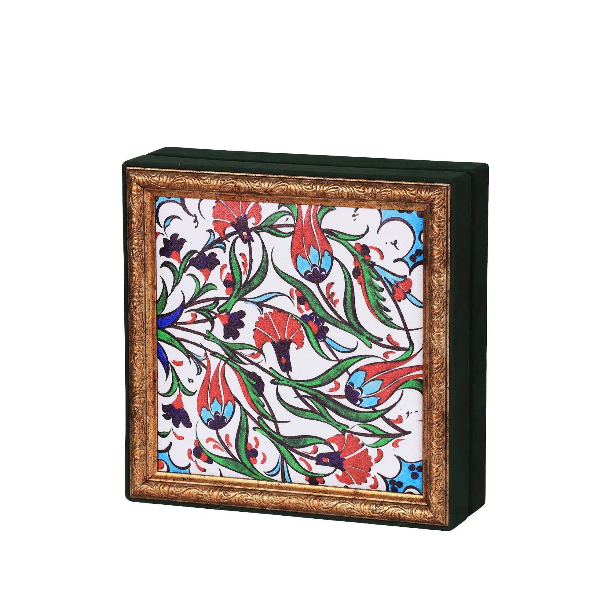 İznik Çinisi Tablo Çikolata Kutusu Takımı 25 Bölmeli 25x25 cm