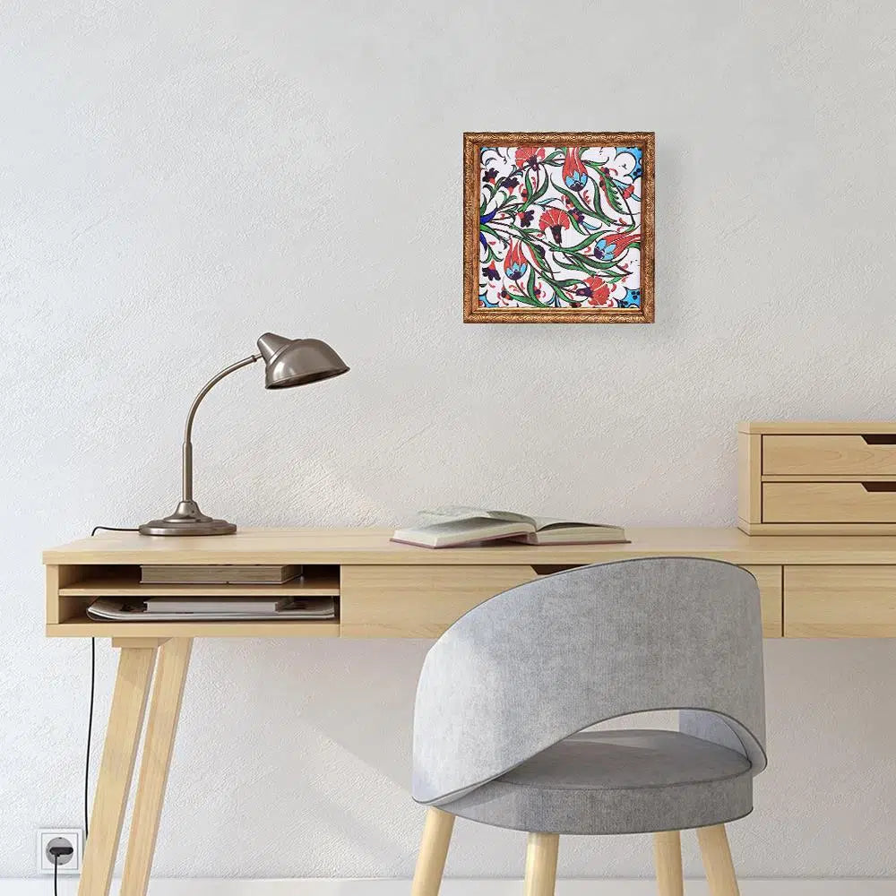 İznik Çinisi Tablo Çikolata Kutusu Takımı 25 Bölmeli 25x25 cm