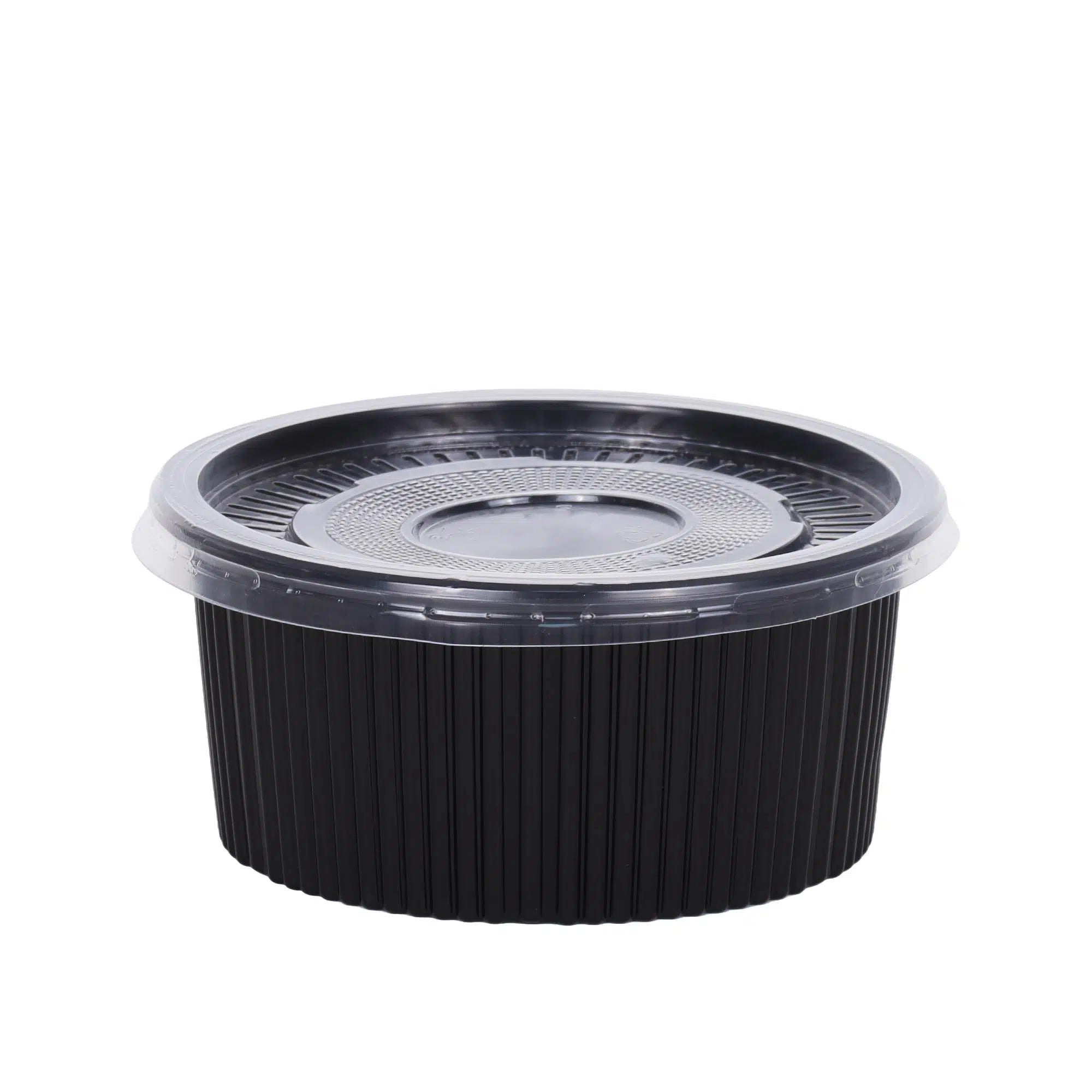 Kapaklı Siyah Plastik Çorba Kasesi 14 oz - 25 Adet