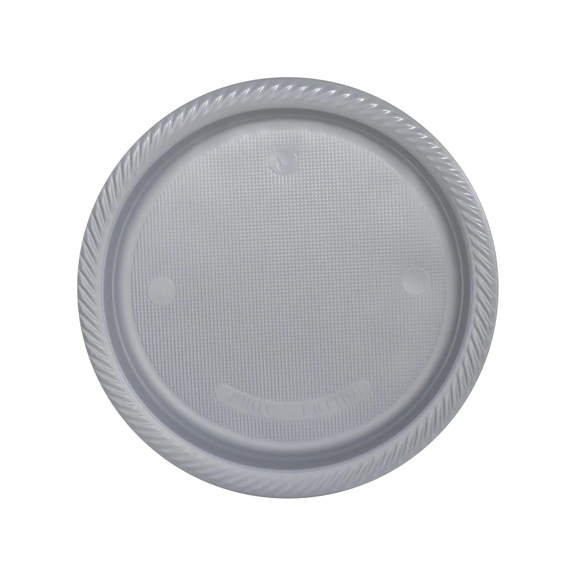Lüks Plastik Tabak Gümüş 22 cm - 25 Adet