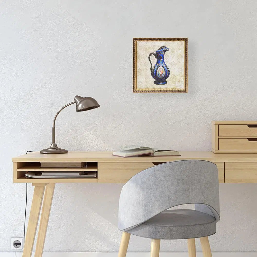 Mavi Mine İbrik Tablo Çikolata Kutusu Takımı 25 Bölmeli 25x25 cm