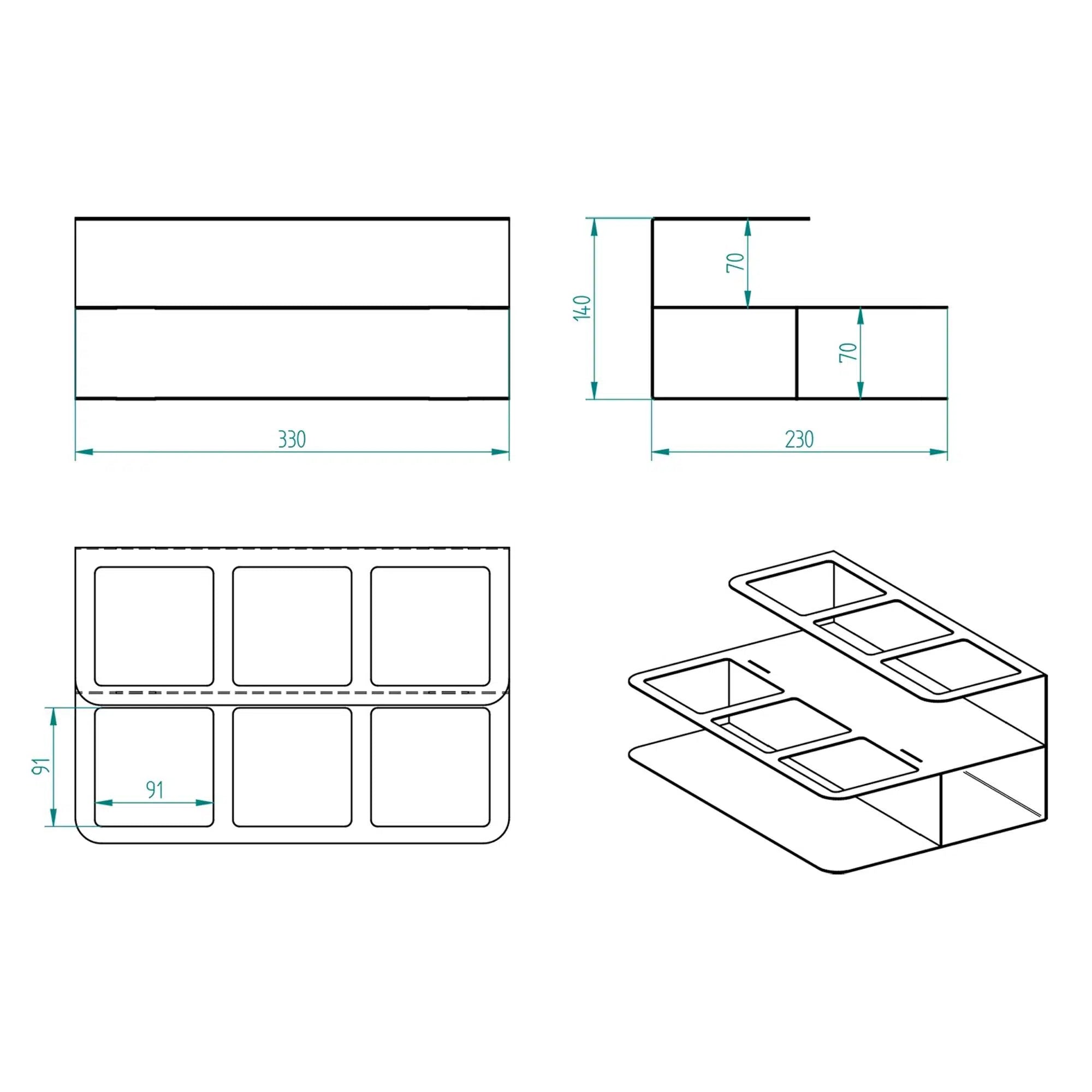 Metal 2 Katlı 6 Bölmeli Şurup Standı