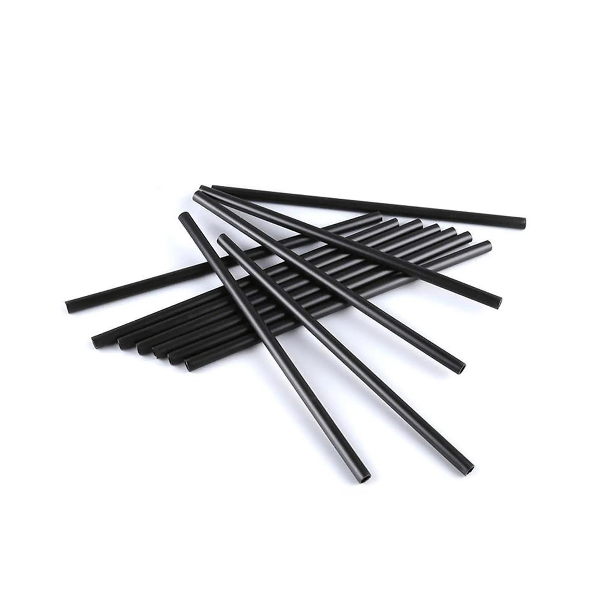 Plastik İnce Kokteyl Pipeti Siyah 14 cm - 1000 Adet