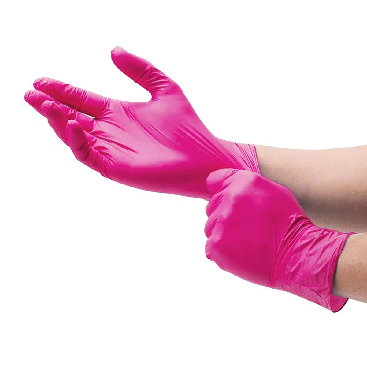 Pudrasız Pembe Nitril Eldiven Orta (M) - 100 Adet