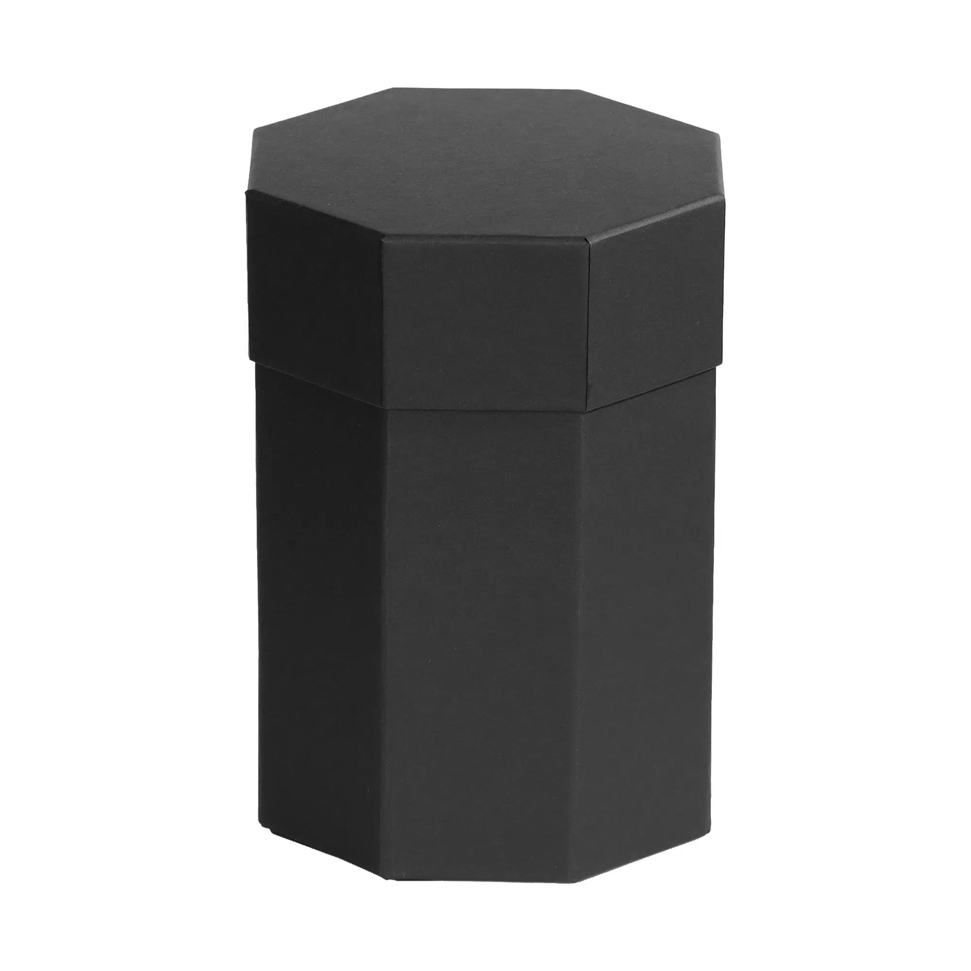 Sekizgen 4 Katlı Mukavva Kutu (Siyah)